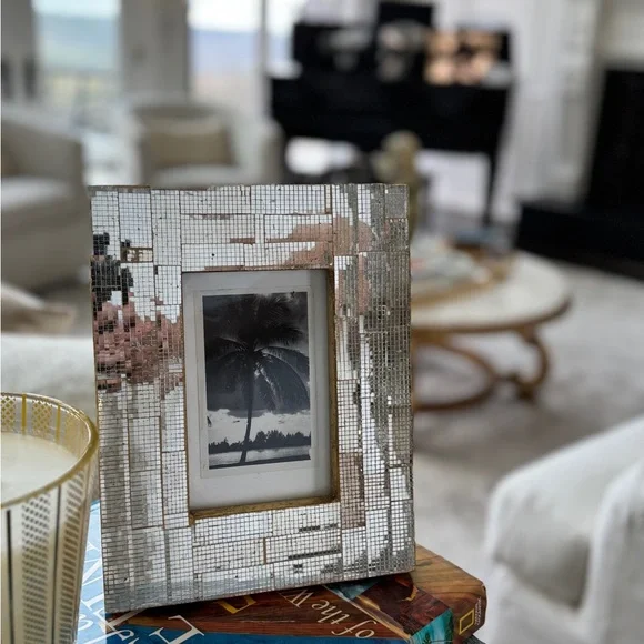 Elegant & Vintage Miami disco ball frame & antique photo of palm trees in Miami. - Picture 5 of 10